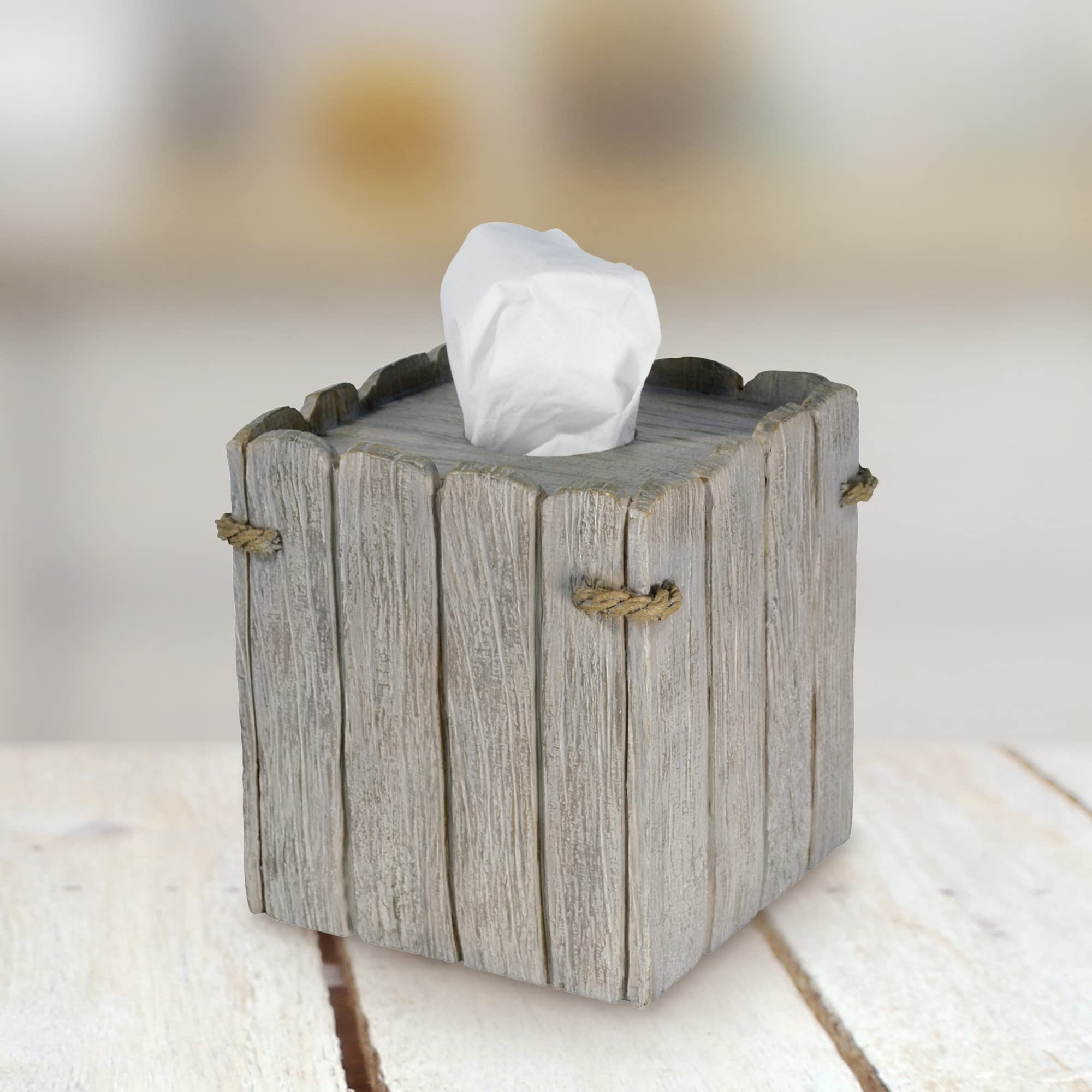 Amazon.com: Destinations Driftwood Tissue Box Cover, Grey : Home